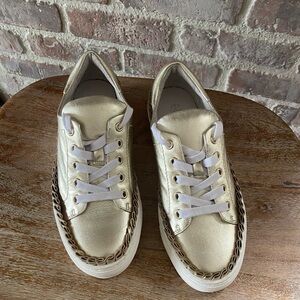 Paul & Joe Sister Metallic Gold Leather Sneakers